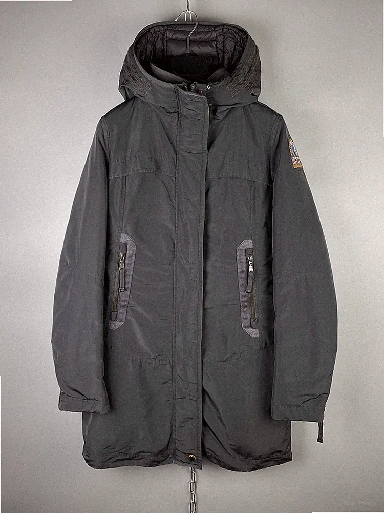 Parajumpers Damen Nylon Grau Masterpiece Selma Daunenmantel Parka Größe S