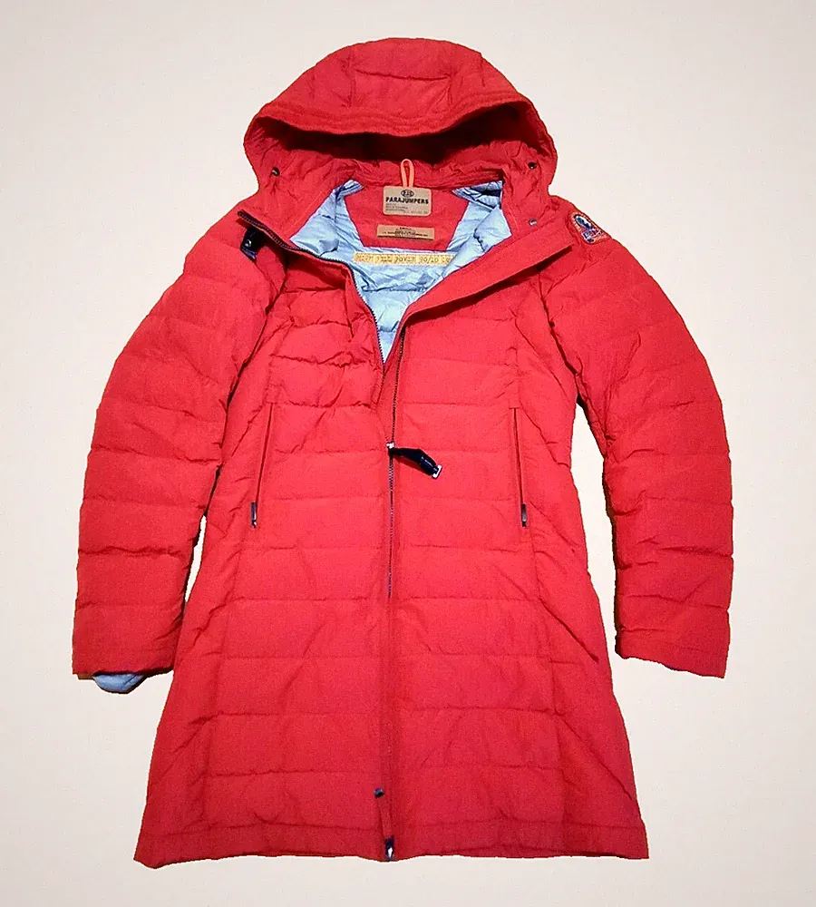 Parajumpers Daunenmantel mit Kapuze Rot Gr. S Top Zustand Länge 85 cm