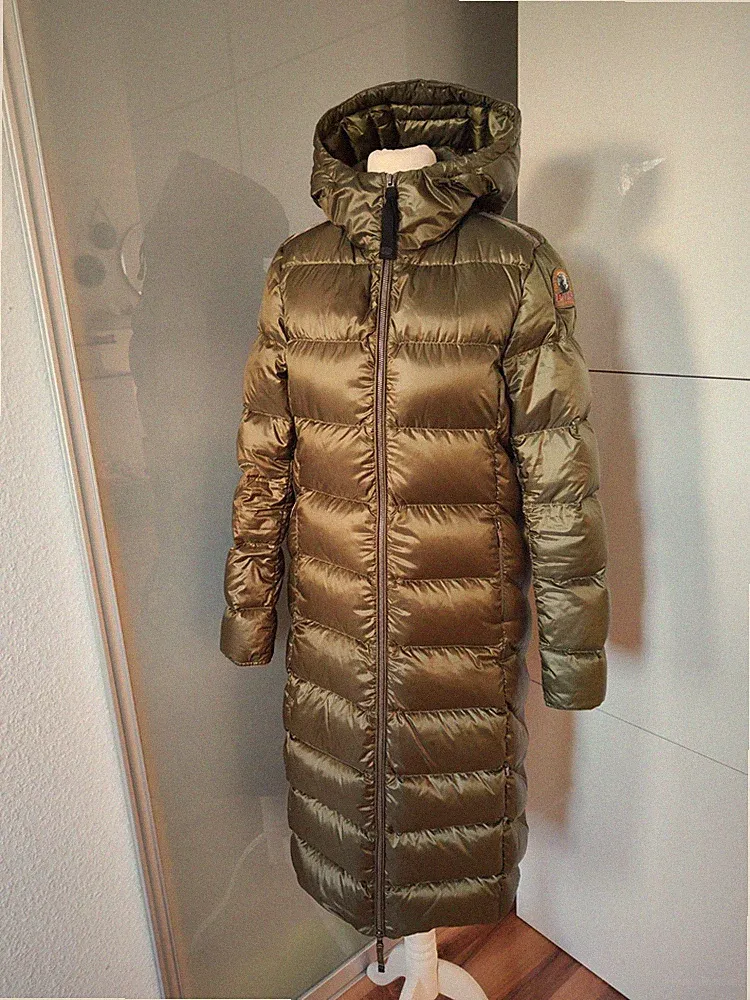 Parajumpers "Leah" Daunenmantel extra Lang Khaki Grün M/38