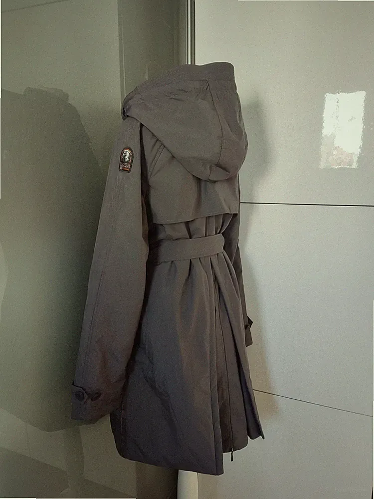 Parajumpers leichte Daunenjacke Trenchcoat Anthrazit Grau S/36 Neu