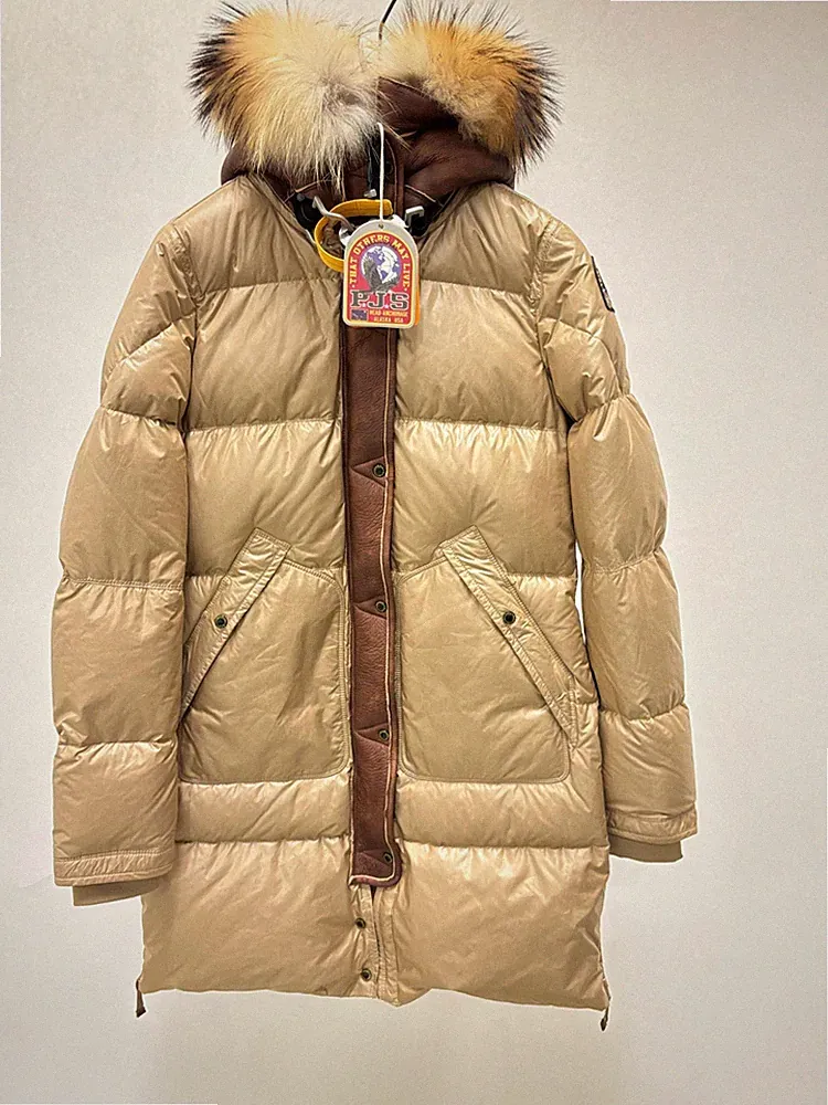 Parajumpers Long Bear Special Mantel mit Pelz Gr. S Cappuccino Damen Parka Lmtd