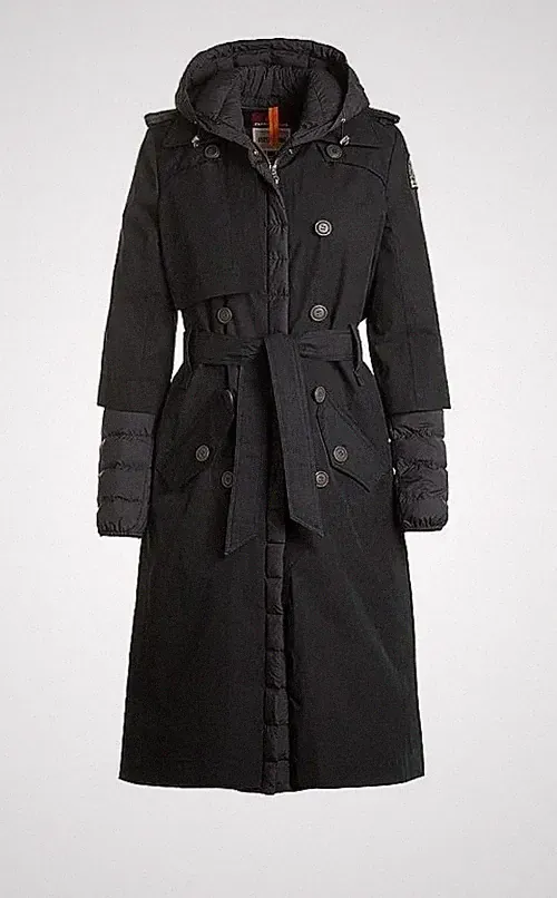 Parajumpers "Ronney" Trenchcoat Daunenmantel schwarz S/36 Neu