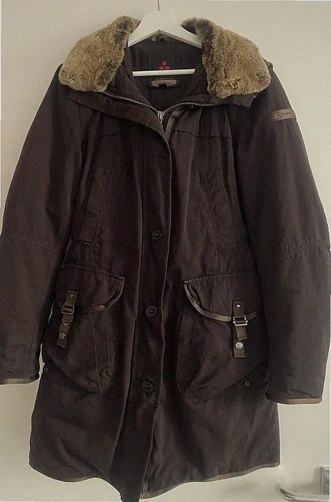 Parka/Daunenmantel, Peutery, braun, Kapuze, Echtpelzkragen, Modell: Arabesque