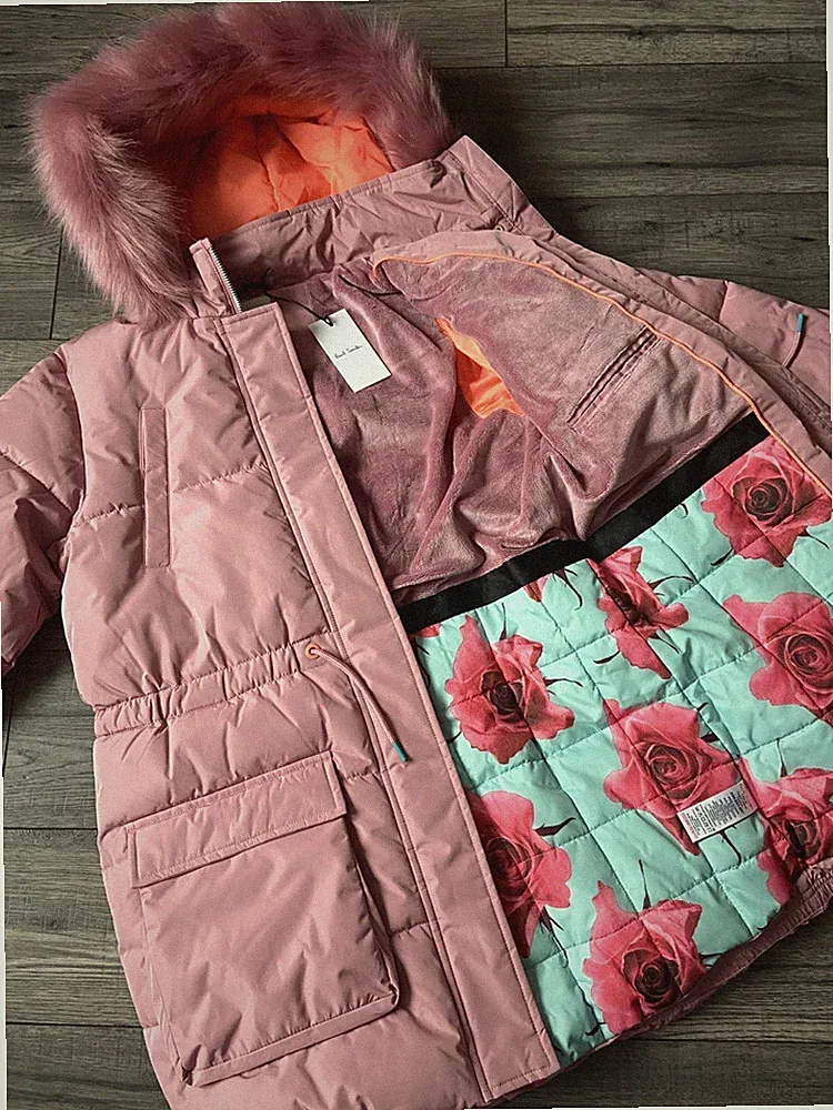 Paul Smith Junior Pink Langer Daunenmantel Alter 11 Jahre Neu Mit Etikett