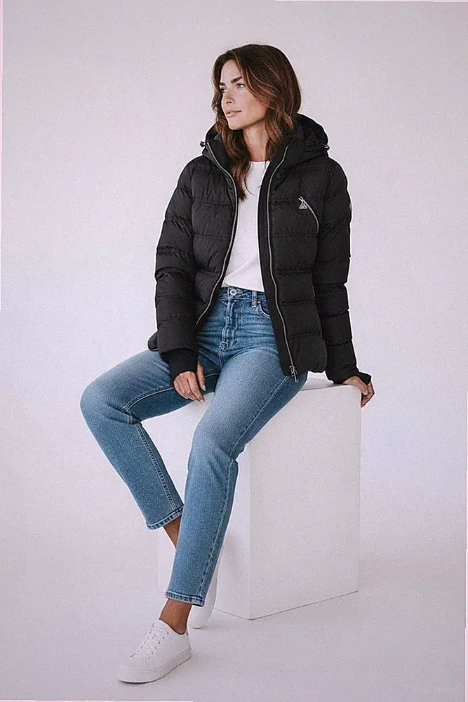 Peak Mountain - Ares Daunenjacke - Polyester - schwarz Größe M