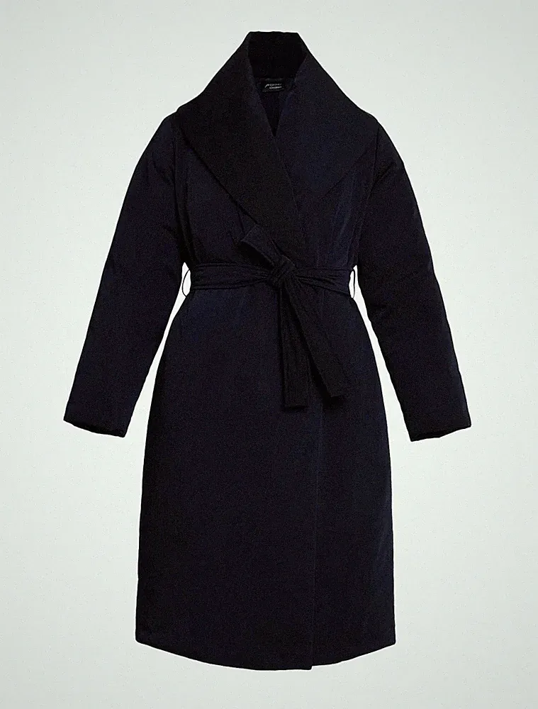 PERSONA Von MARINA RINALDI Blauer Technischer Gabardine Daunenmantel PARADISO
