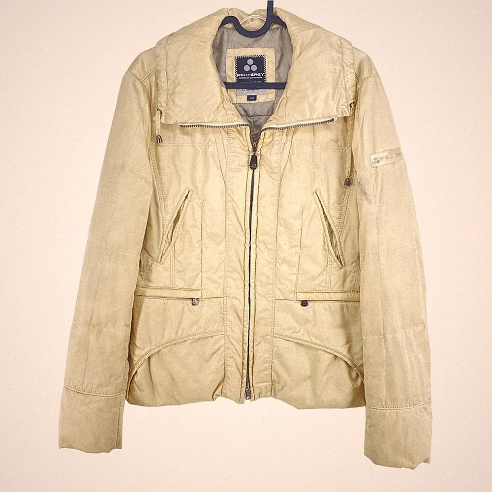 PEUTEREY Beige Daunen Steppjacke Mantel Größe 44 EU 40 UK 12 US 10