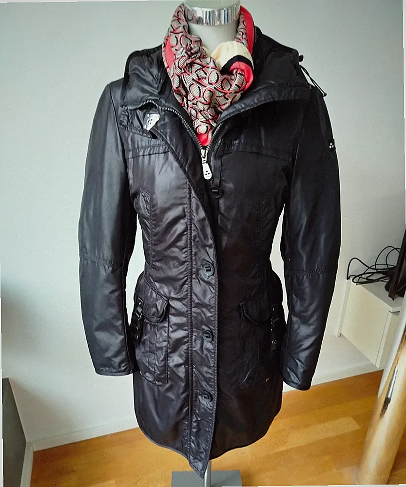 Peuterey Damen Daunenparka lang mit Kapuze & Taschen schwarz Gr. 44 wie D 38