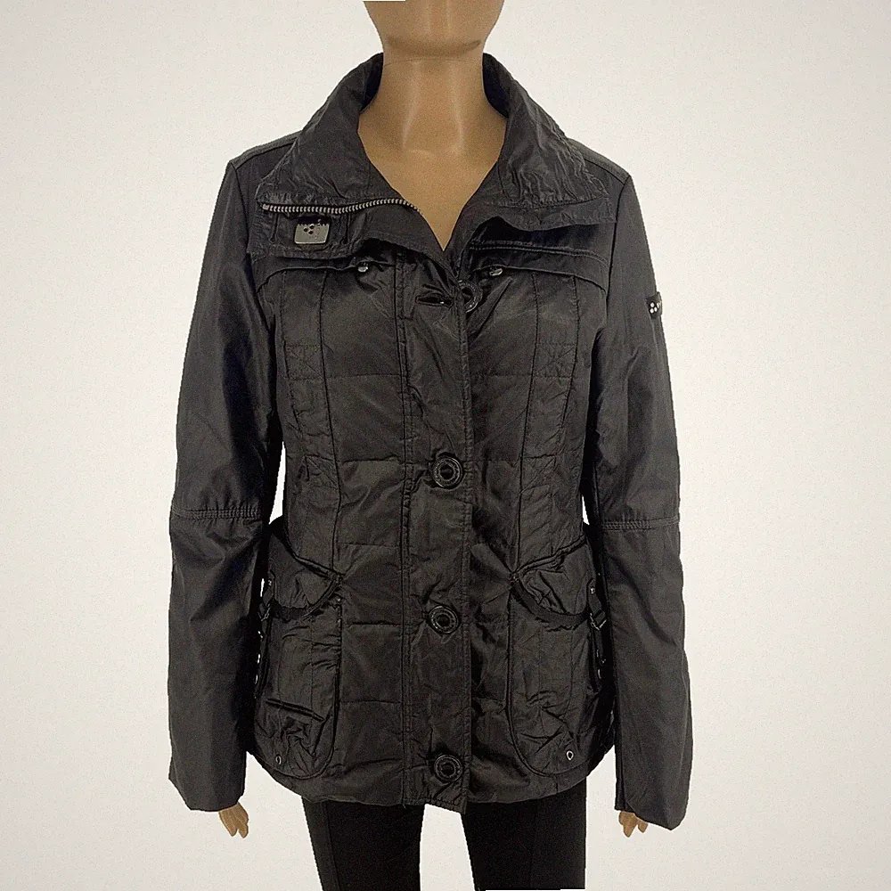 PEUTEREY Damen Schwarze Daunenjacke Mantel Größe 46 EU 42 UK 14 US 12
