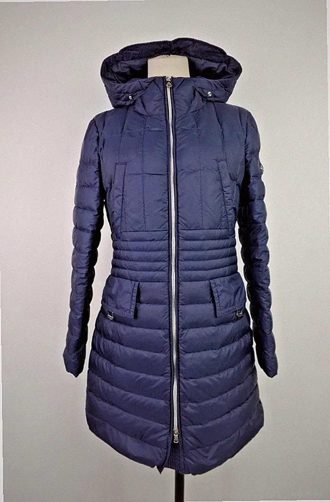 Peuterey Daunenjacke Damen Regular Blau Mit Kapuze Logo Steppung Tg 42