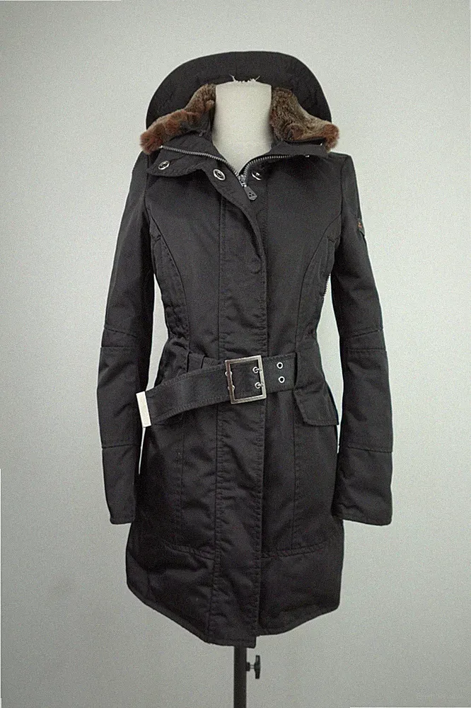 PEUTEREY Daunenjacke Damen TG 40 Gepolstert mit Echtpelz Schwarz