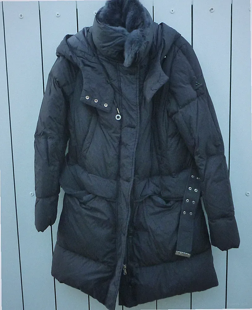 Peuterey Daunenjacke Daunenmantel 42 / 48 schwarz Fellkrangen sehr guter Zustand