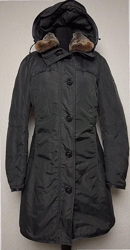 Peuterey Echt Daunen Steppjacke Gr it 46 / 40 Kapuze Jacke Parka Mantel 9184