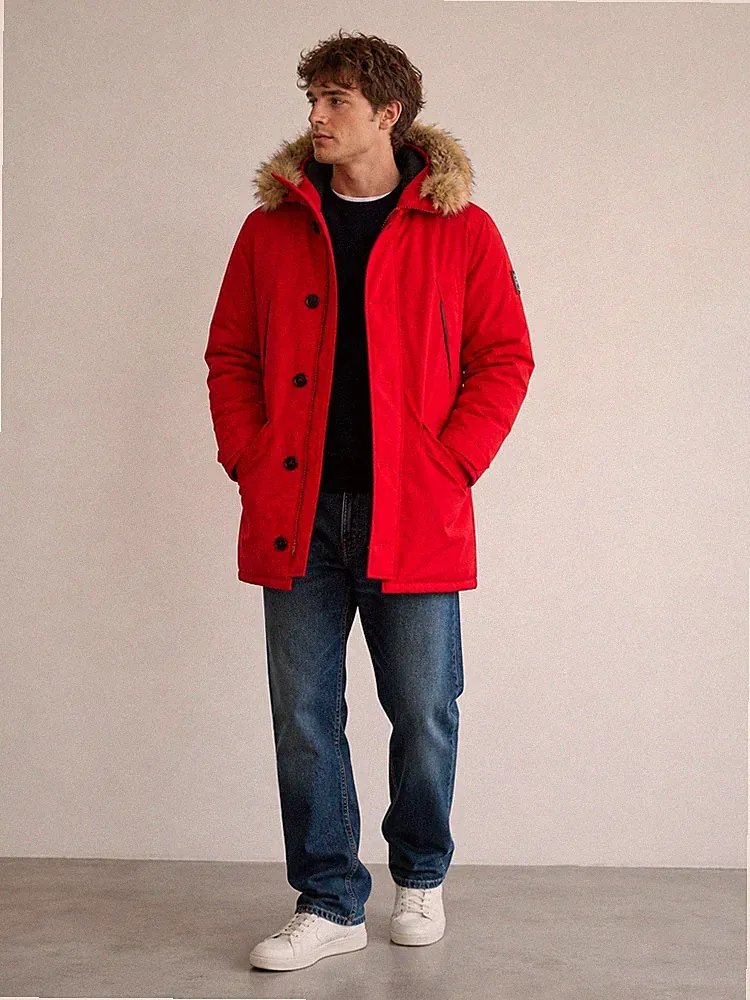 Polo Ralph Lauren ANNEX Daunen Parka Herren M Rot Neu mit Etikett UVP 699 Euro