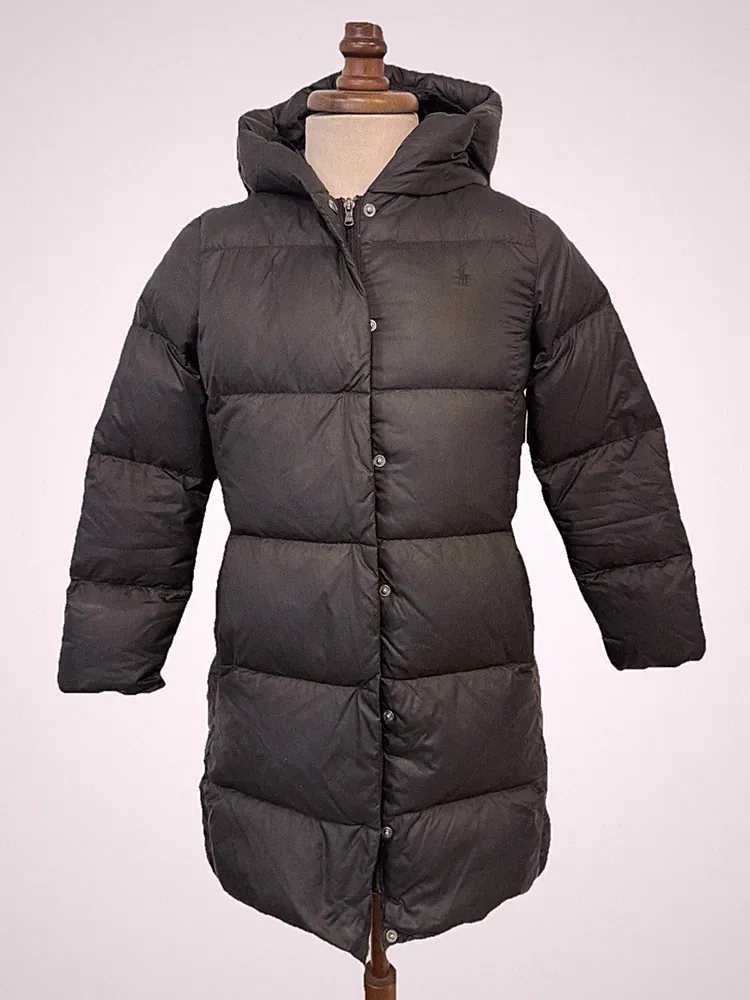 Polo Ralph Lauren Daunenmantel Damen Schwarz Gr. L 12-14 Warm Steppmantel 🖤✨