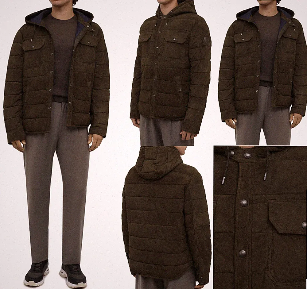 POLO RALPH LAUREN SUEDE QUILTED DOWN JACKET Bomber Parka Coat Stepp-Jacke Mantel