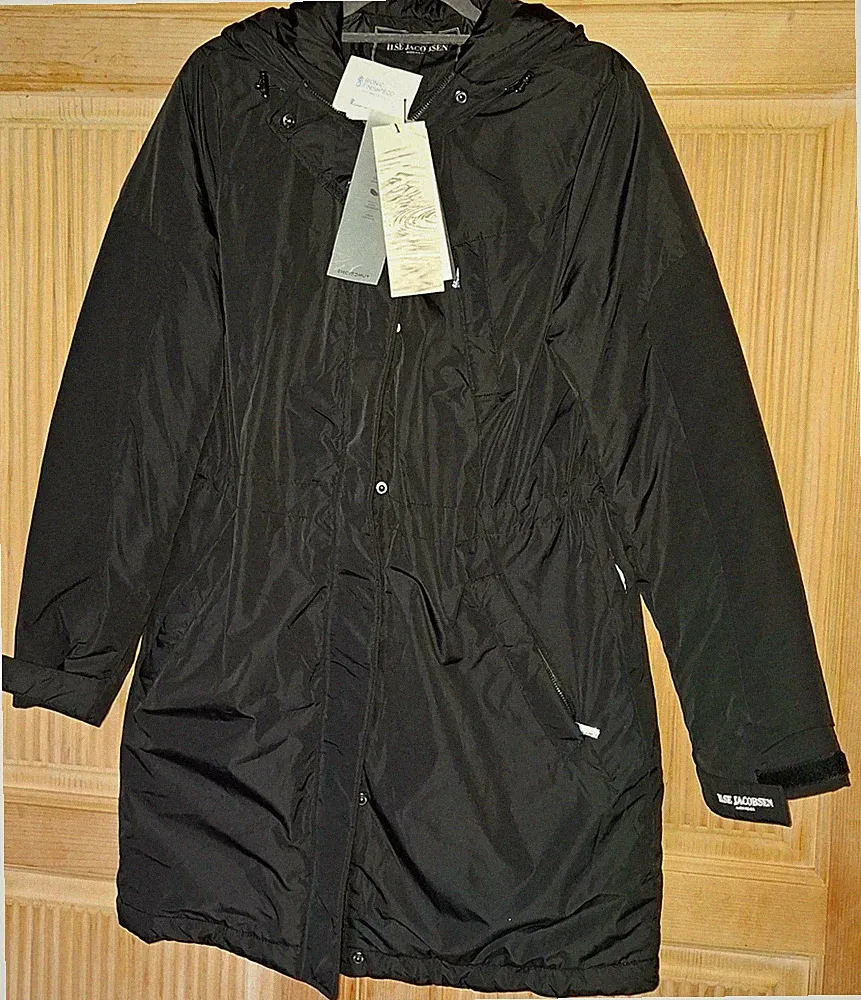 Premium ILSE JACOBSEN Daunenmantel Winterjacke Wanderdown01 Gr 38 Schwarz Neu