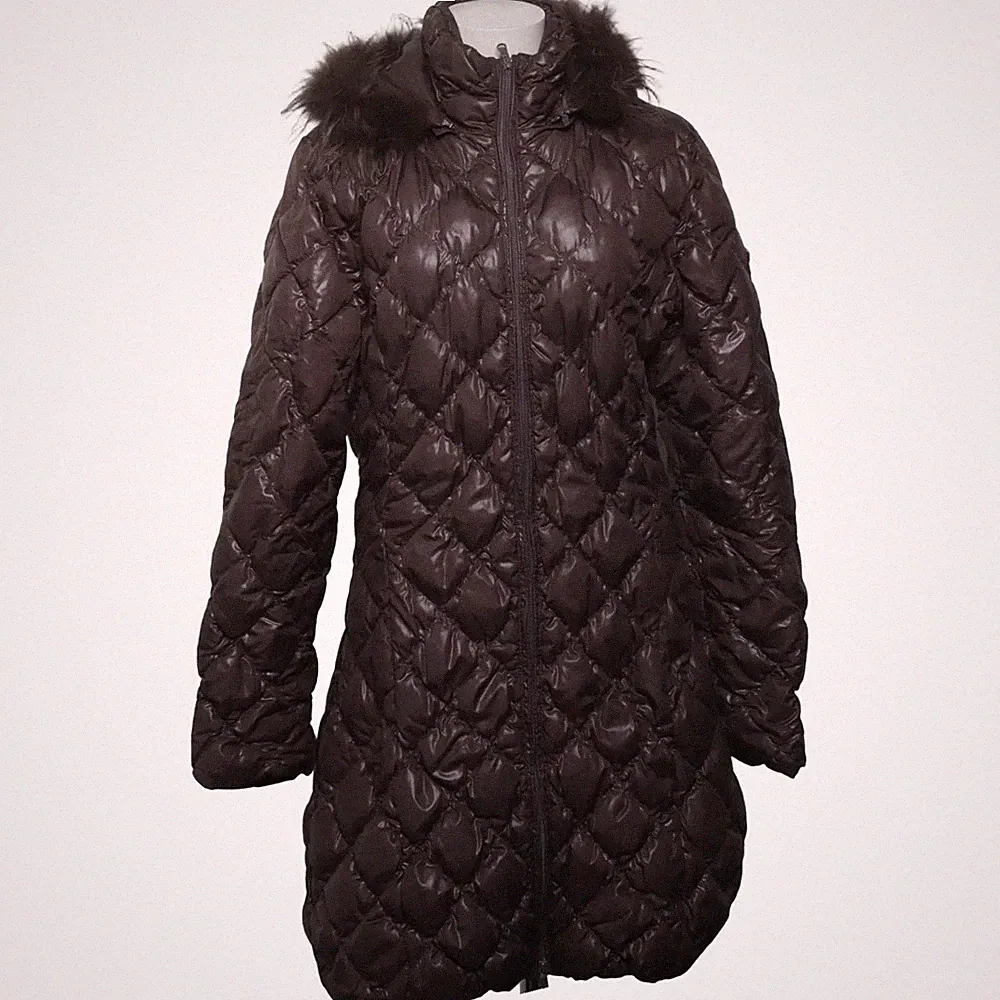 Primo Emporio, Daunenmantel, Damen, Größe: 44, Braun, Daune/Feder/Polyester #VfK