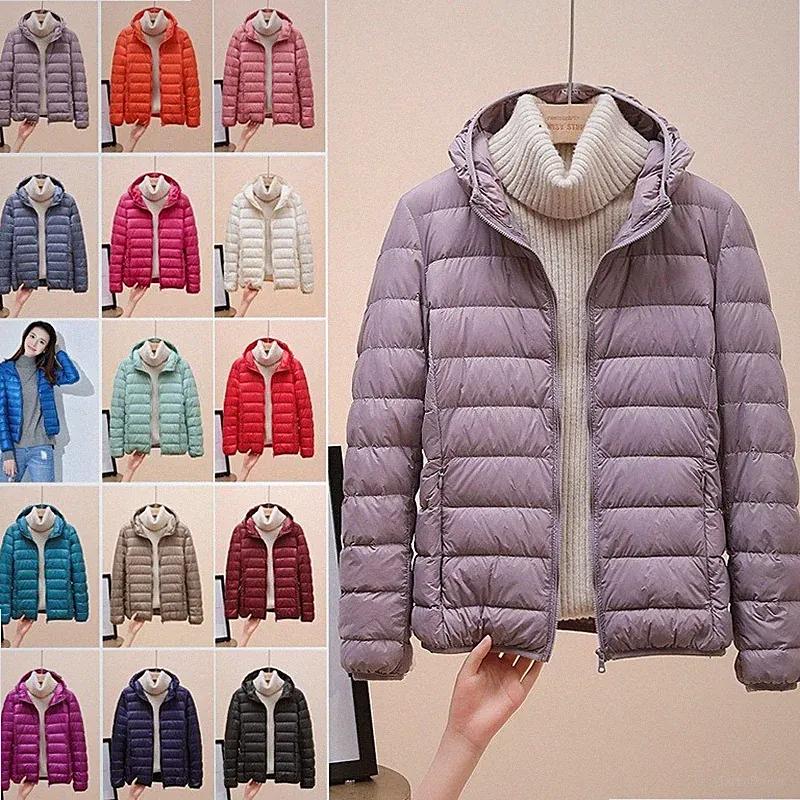 Pufferjacke Ultraleicht Daunenjacke Frauen Kapuzejacke Isolieren Winter Mantel