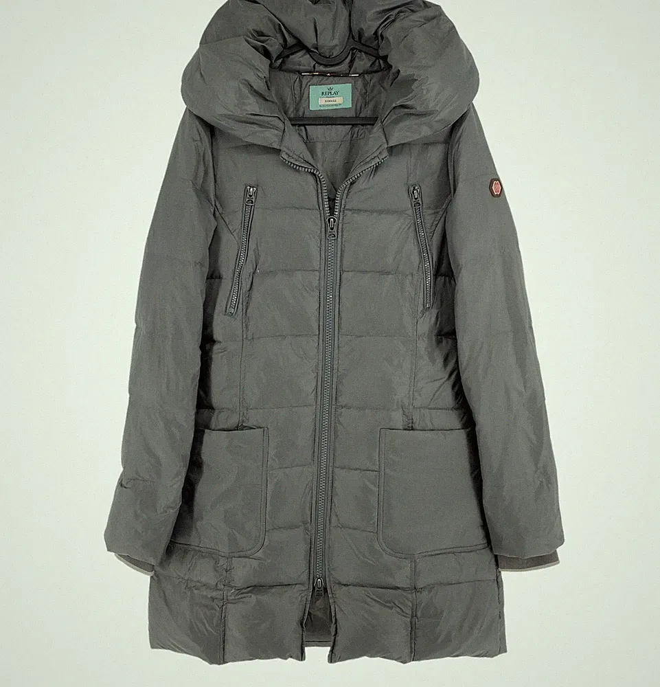 REPLAY Graue Daunen Steppjacke Größe XS