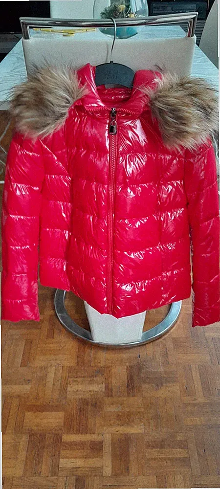ROTE DAUNENJACKE GR 38