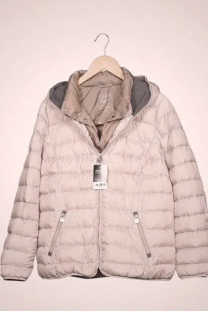 s.Oliver Jacke Damen Anorak Jacket Kurzmantel Gr. EU 44 Daunen Beige #rulj4xk