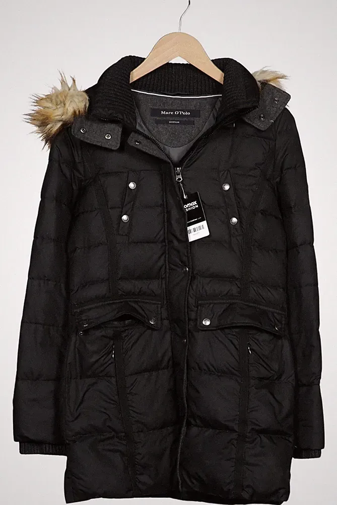 s.Oliver Mantel Damen Jacke Parka Gr. 34 Daunen Baumwolle Wolle Schwarz #lbnjb55