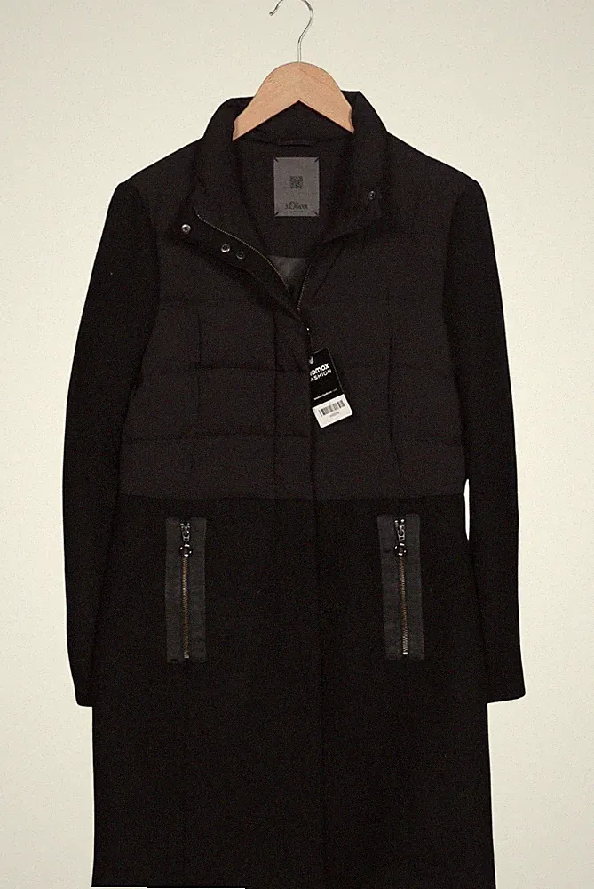 s.Oliver Mantel Damen Jacke Parka Gr. EU 36 Wolle Daunen Schwarz #m683l9l
