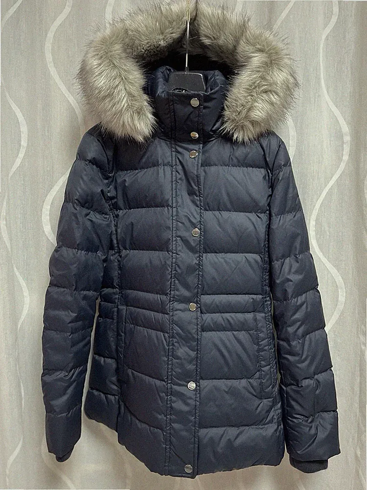SALE: Tommy Hilfiger Mantel dunkelblau mit Kapuze