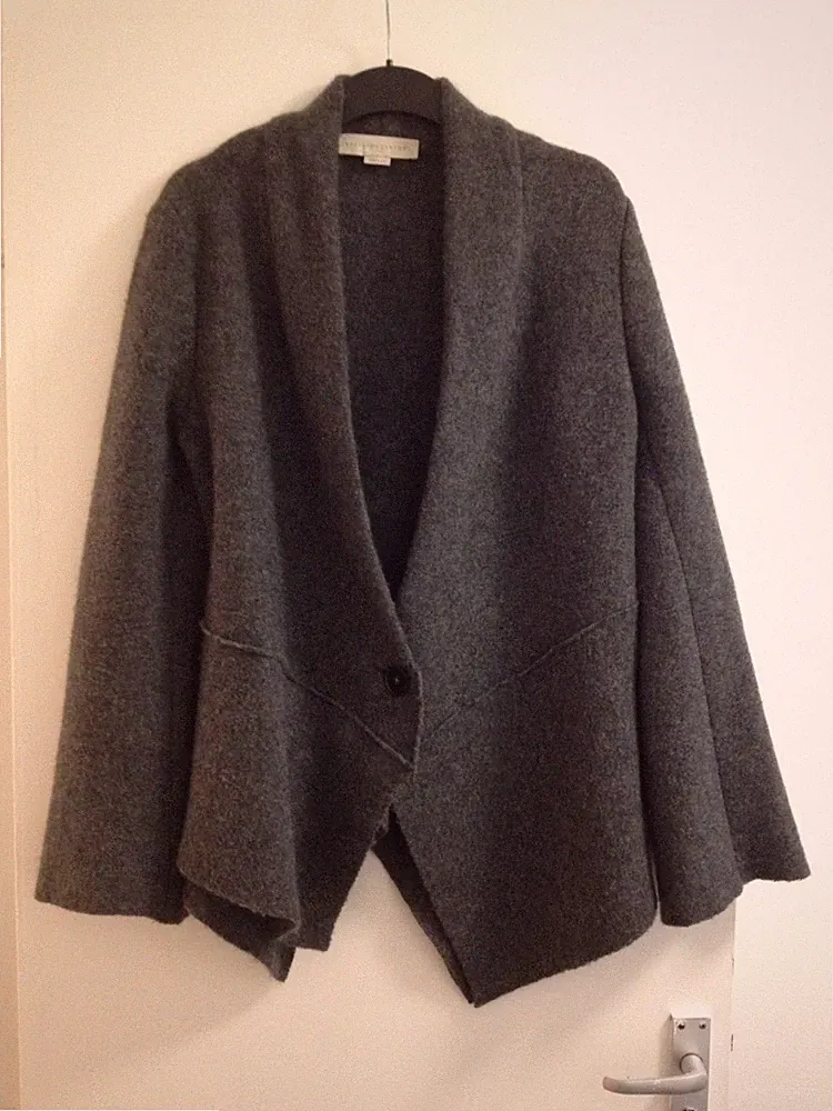 Schöne graue Damen Strickjacke/Mantel Stella McCartney aus Wollmix mit Glocke L/S - Gr. 40