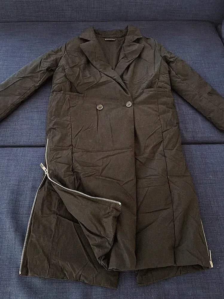SDEER Blazer-Stil Daunenmantel(90%) Damen–Schwarz Gr. M, Doppelreiher Schlankes