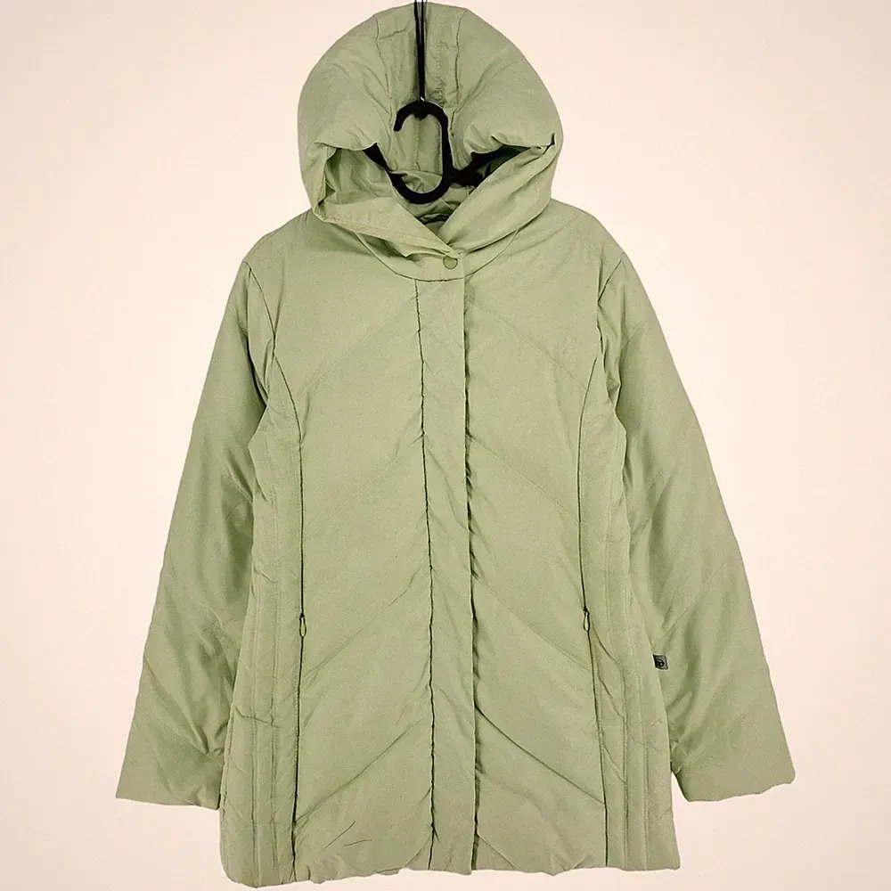Sergio Tacchini Mintgrüne Steppparka Damen Daunenmantel Mit Kapuze Größe IT 42