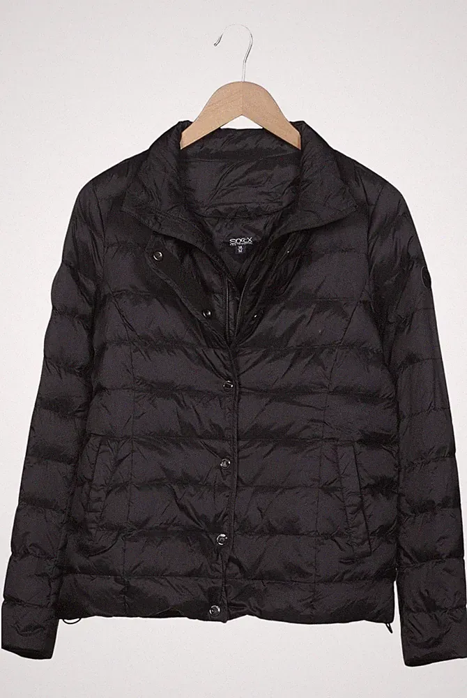 SOCCX Jacke Damen Anorak Jacket Kurzmantel Gr. 38 Daunen Schwarz #o7ytyw8
