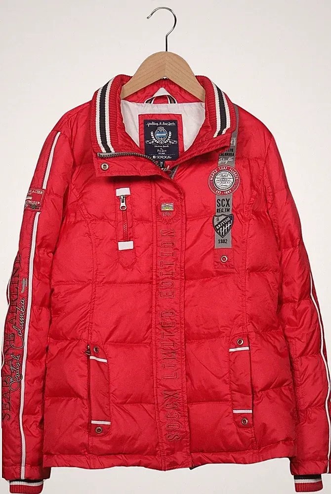 SOCCX Jacke Damen Anorak Jacket Kurzmantel Gr. EU 36 Daunen Rot #8r58abd