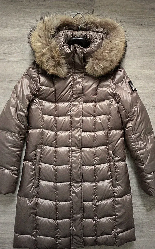 Sportalm Daunenmantel, Parka Goldbeige, Gr. 36, neuwertig