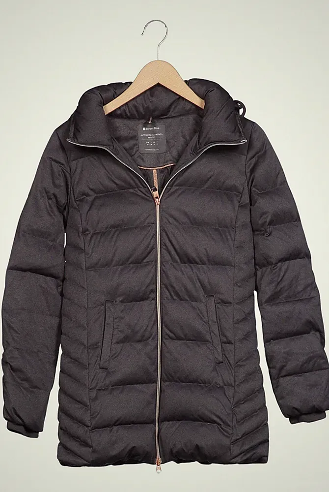 Street One Jacke Damen Anorak Jacket Kurzmantel Gr. 34 Daunen Schwarz #ifjb02m