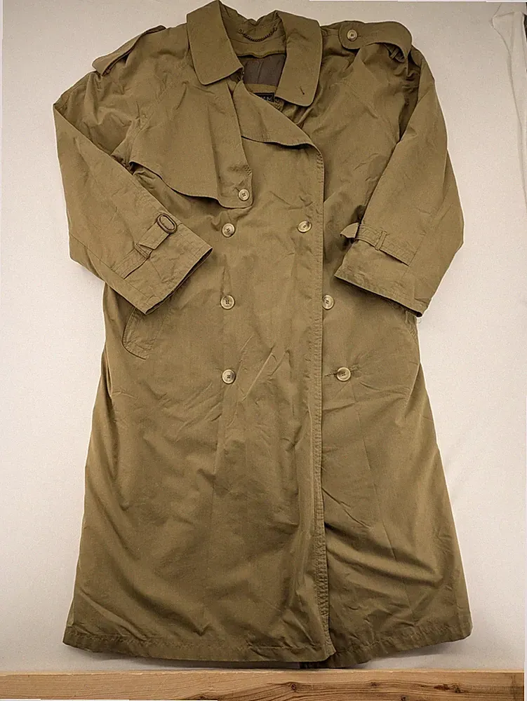 Studio Novum Herren Trenchcoat Mantel 26 Khaki Oliv Wollfutter Lang 125cm