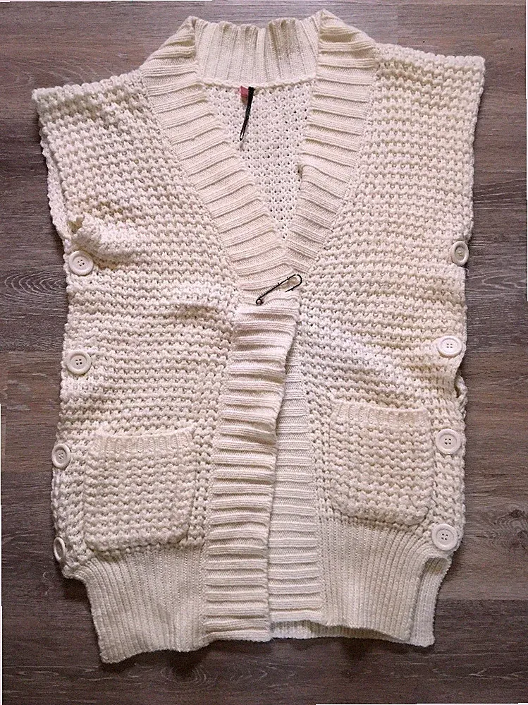Sud Express Pullover Weste ärmellos ecru Größe S