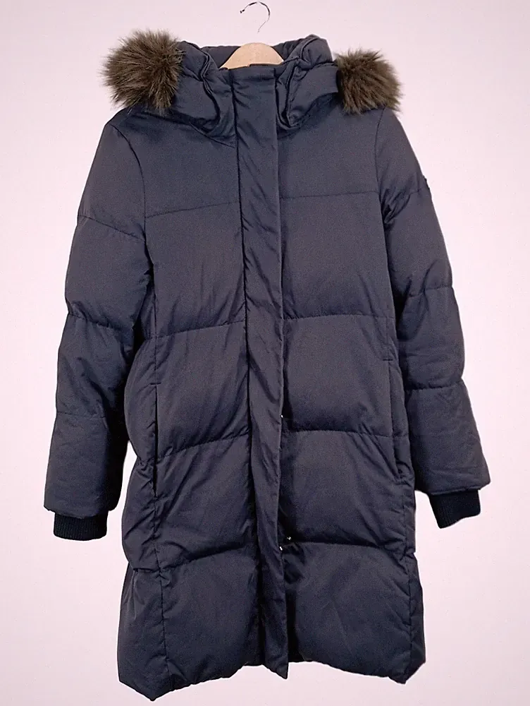 SUPERDRY Damen Parka Daunenmantel Gr. 40/L Blau Winterjacke Outdoor