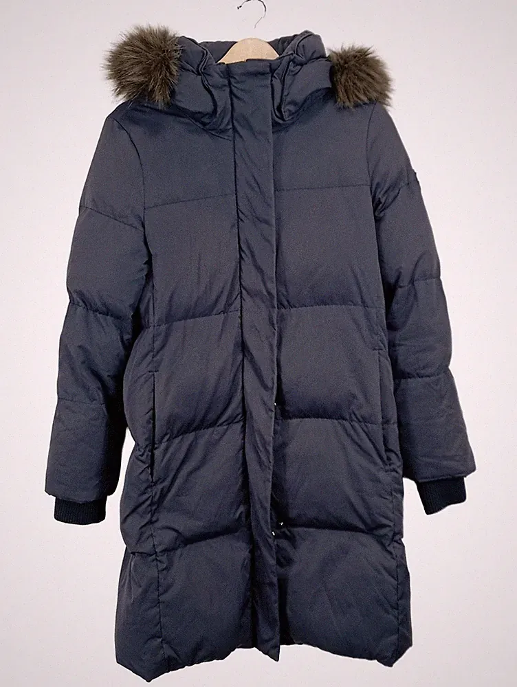 SUPERDRY Damen Parka Daunenmantel Gr. 40/L Blau Winterjacke Outdoor