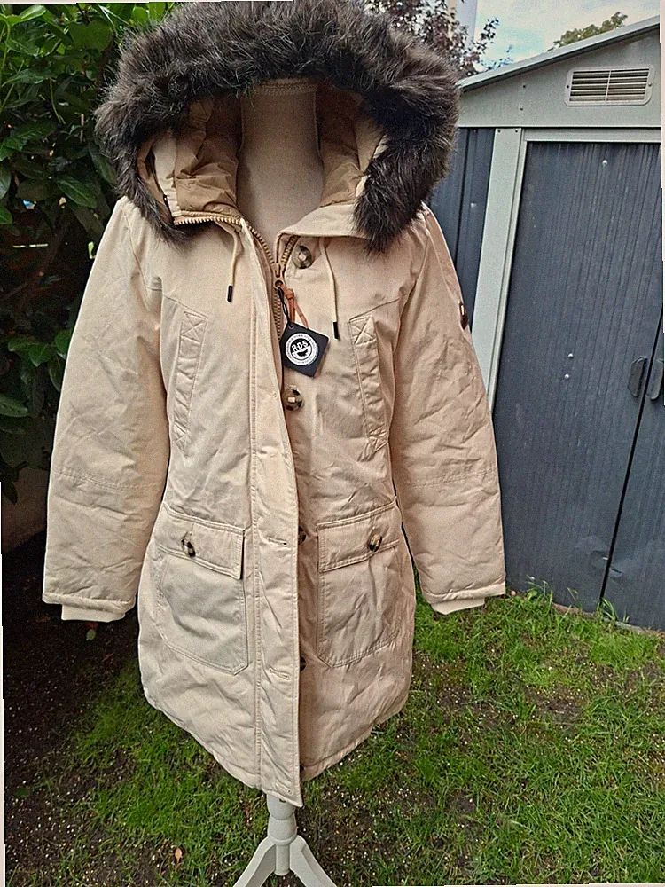 Superdry Damenjacke 40 in Beige Neu mit Etikett AA-54 cm Gl - 85 cm / H- 93 cm