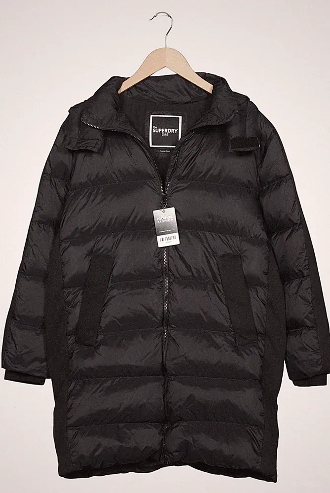 Superdry Mantel Damen Jacke Parka Gr. 38 Daunen Baumwolle Schwarz #p56l3ny