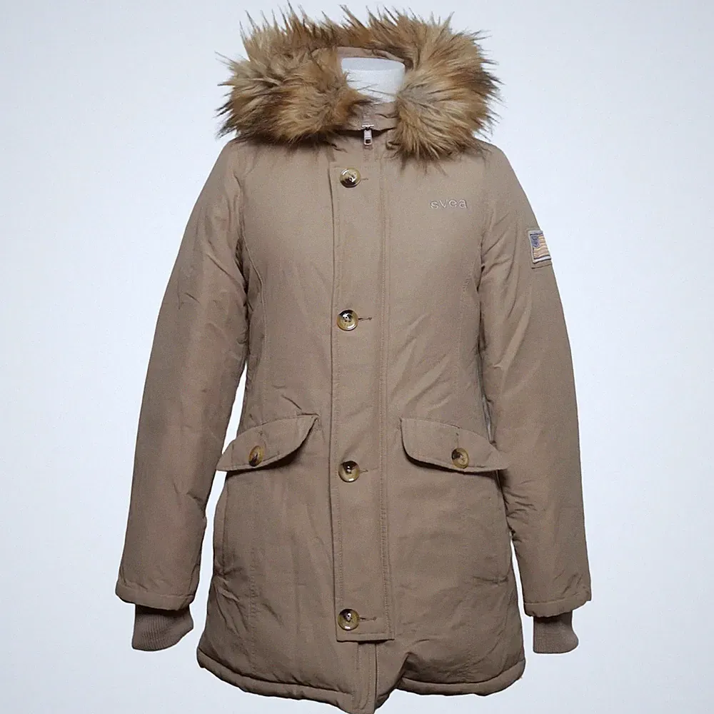 Svea, Daunenmantel, Damen, Größe: XS, Beige, Baumwolle/Daune/Feder/Polyamid #Vov