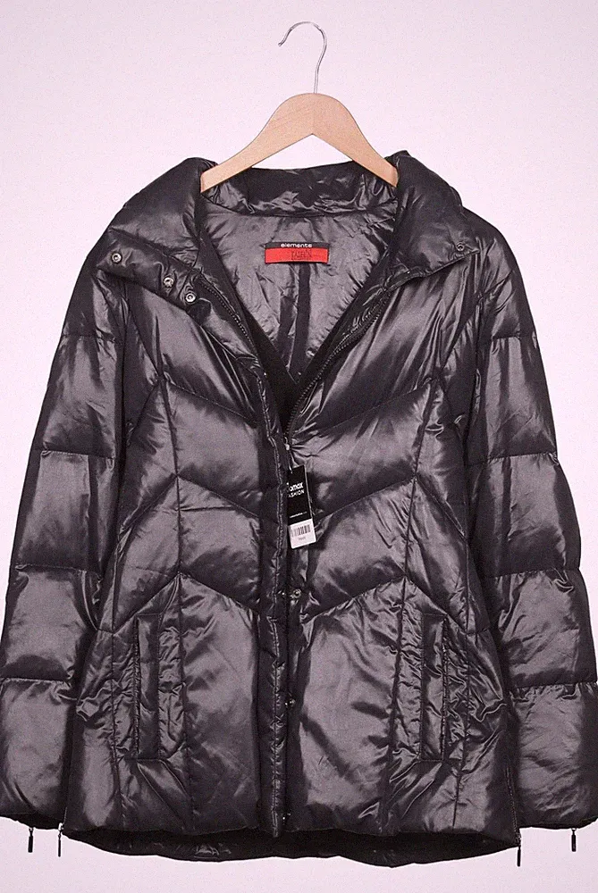 TAIFUN Jacke Damen Anorak Jacket Kurzmantel Gr. EU 40 Wolle Daunen Grau #bhgsqto