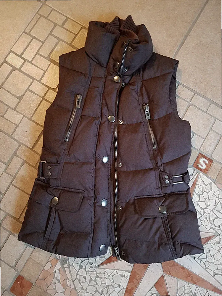 ❤ Taillierte Daunenweste Esprit Gr 34 ❤ S 36 38 M Braun Weste Top Jacke Mantel