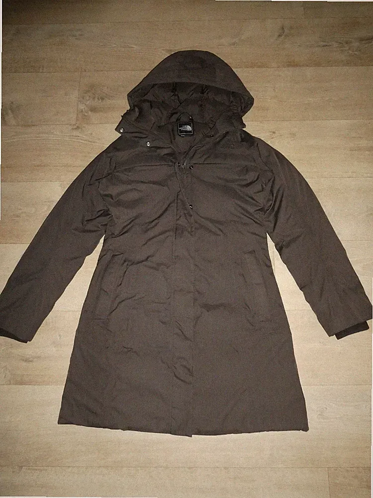 THE NORTH FACE warmer Damen Daunen Mantel Parka m.Kapuze Braun Gr.38 /M *TOP* OB