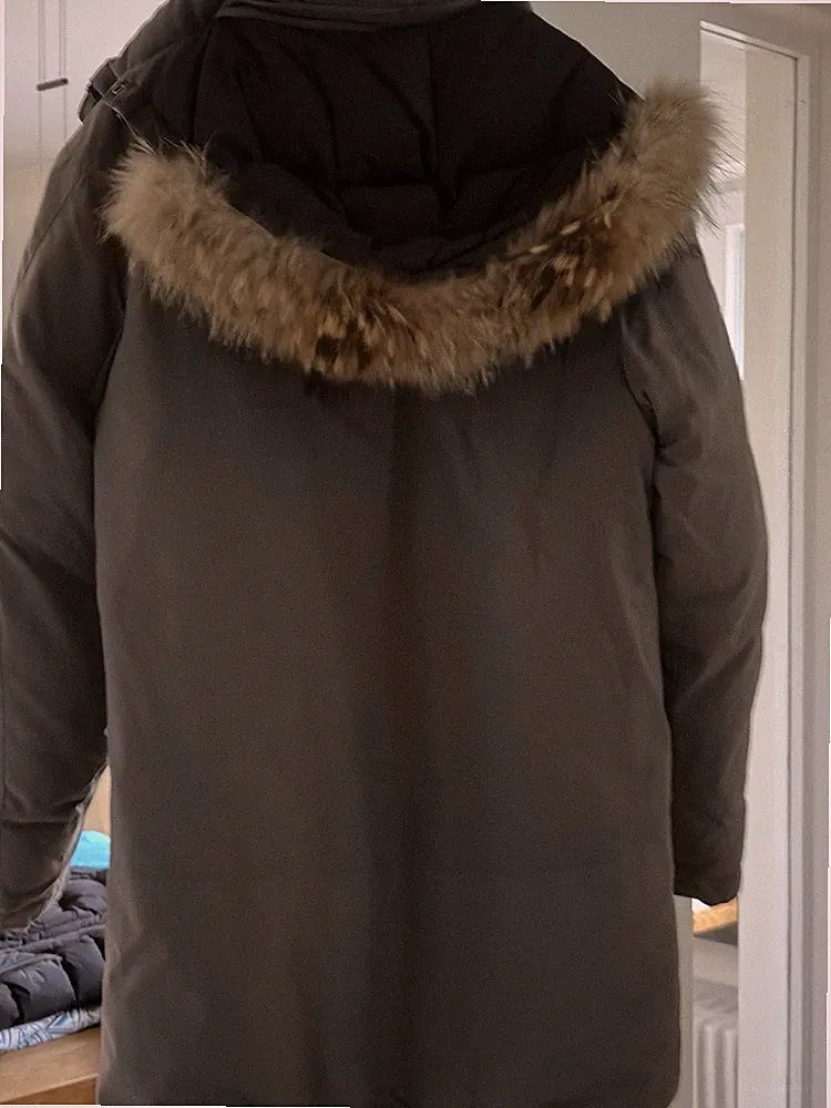 Tolle Daunenjacke Parka Mantel Cross Sportswear Gr 42 Grau Echtfell Kapuze Damen