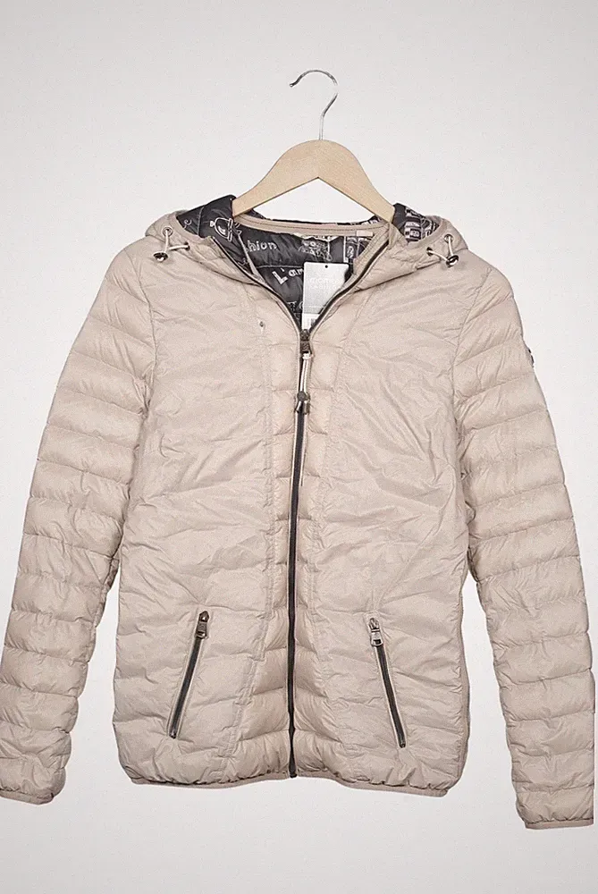 Tom Tailor Jacke Damen Anorak Jacket Kurzmantel Gr. L Daunen Beige #skuag44