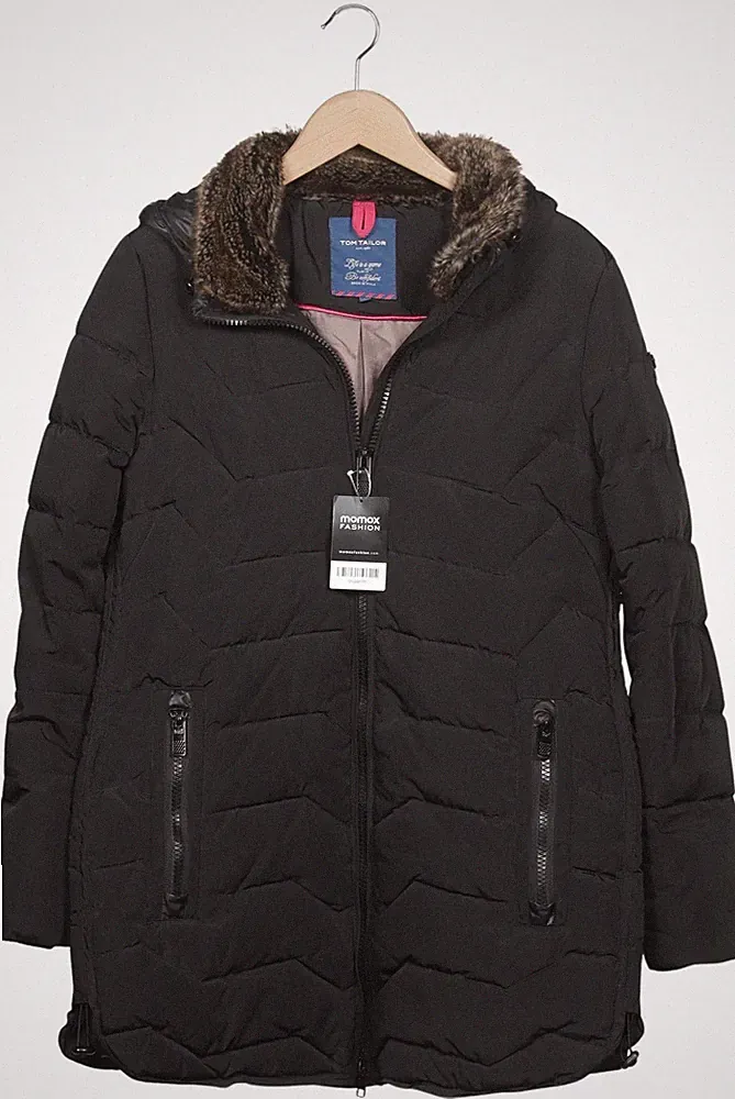 Tom Tailor Jacke Damen Anorak Jacket Kurzmantel Gr. L Daunen Schwarz #0naan5h