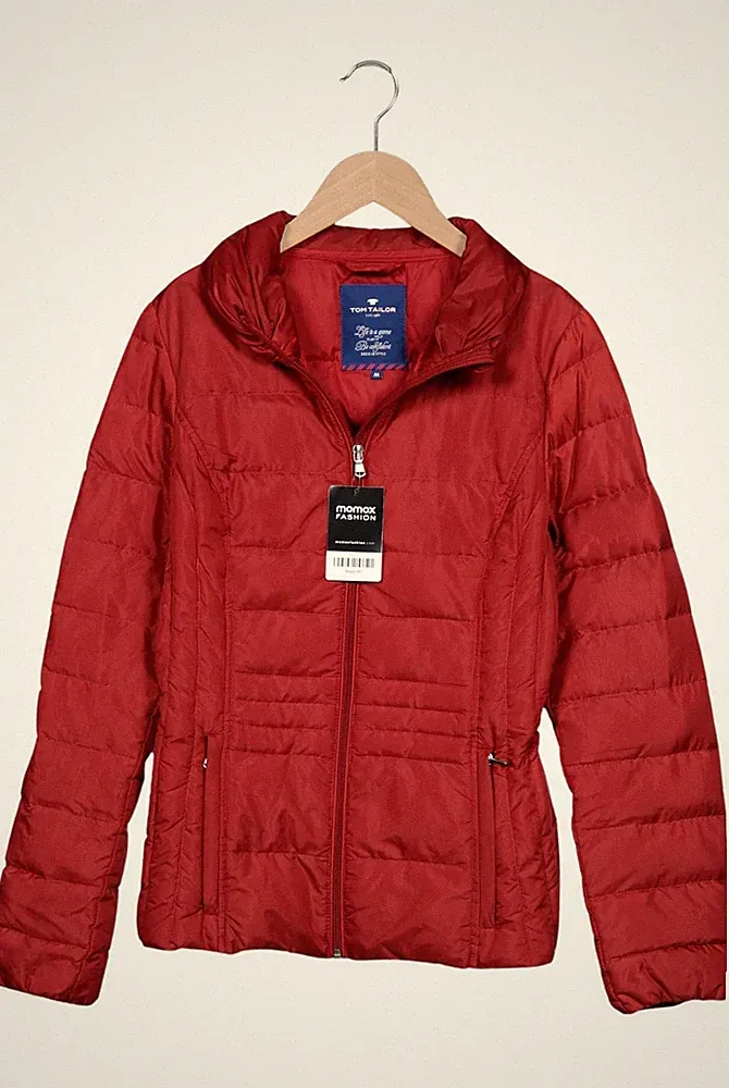 Tom Tailor Jacke Damen Anorak Jacket Kurzmantel Gr. M Daunen Rot #9wpc9th